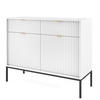 SIDEBOARD NANAIMO KOM2-2D2S Profilierte Fronten, Weiß - Weiß, Holzwerkstoff/Kunststoff (104/83/39cm) - Komodee