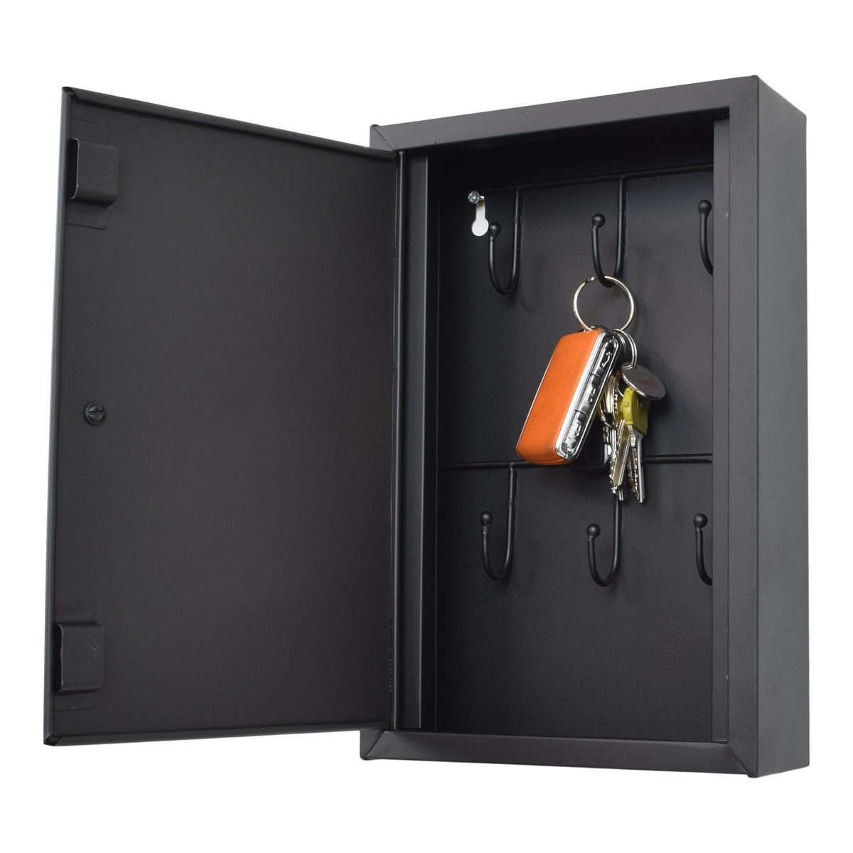 SCHLÜSSELKASTEN Cabi Schwarz - Schwarz, Metall (20/30/7cm) - LOFT42