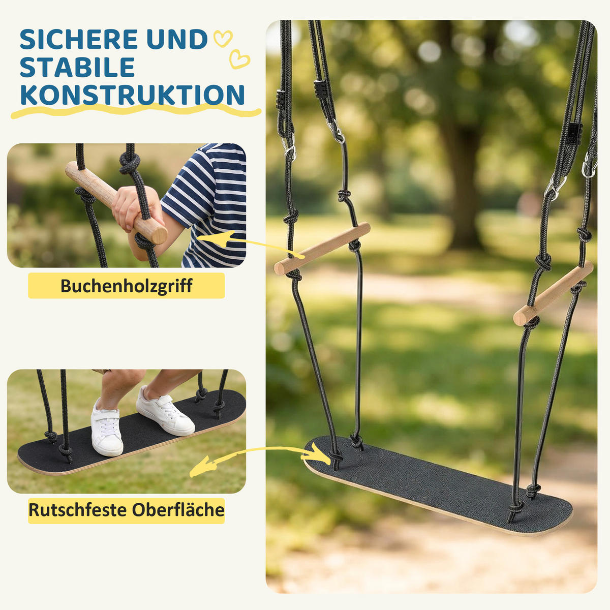 SKATEBOARD-SCHAUKEL Ahorn-Sperrholz Buchenholz Naturholz - Naturfarben, Holz (40/79cm) - AIYAPLAY