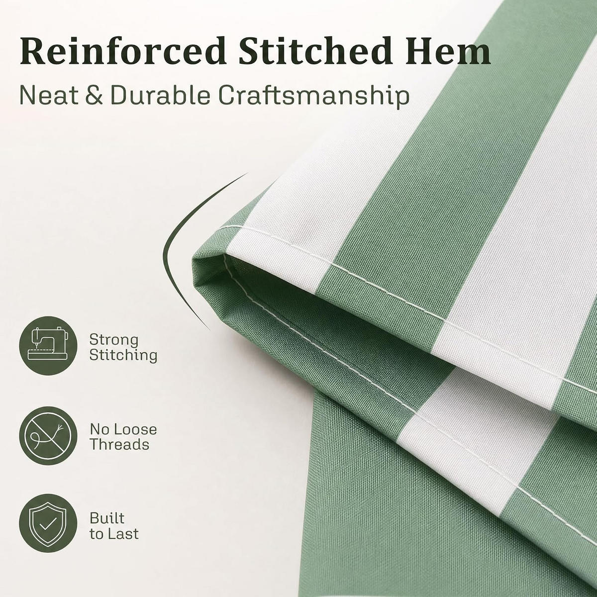DUSCHVORHANG, grün-weiß gestreiftes Muster, 180 x 180 cm - Grün, Textil (180/180cm)