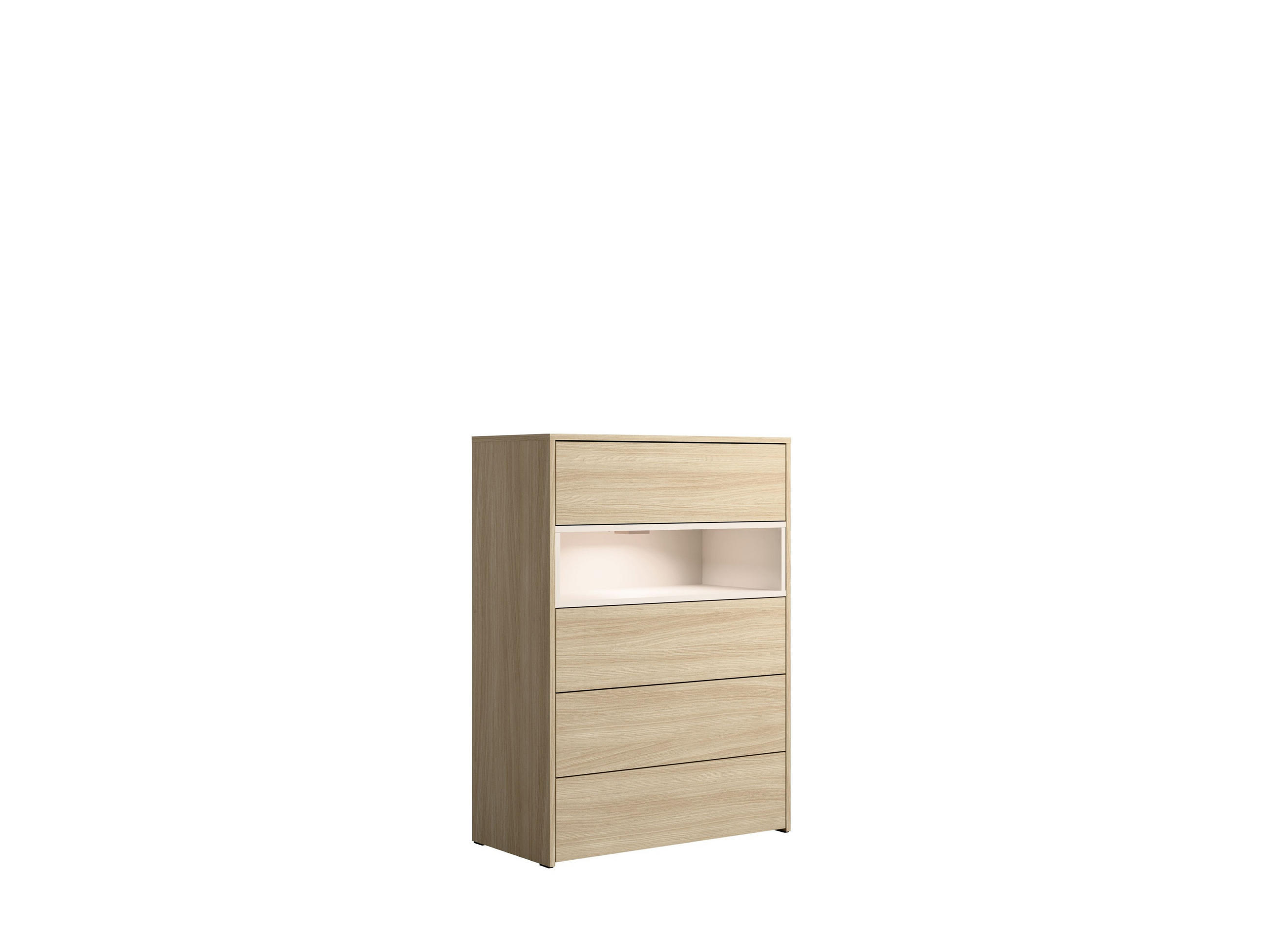 Raumhirsch Furniture Kommode Eiche Bianco 80x111x42 cm
