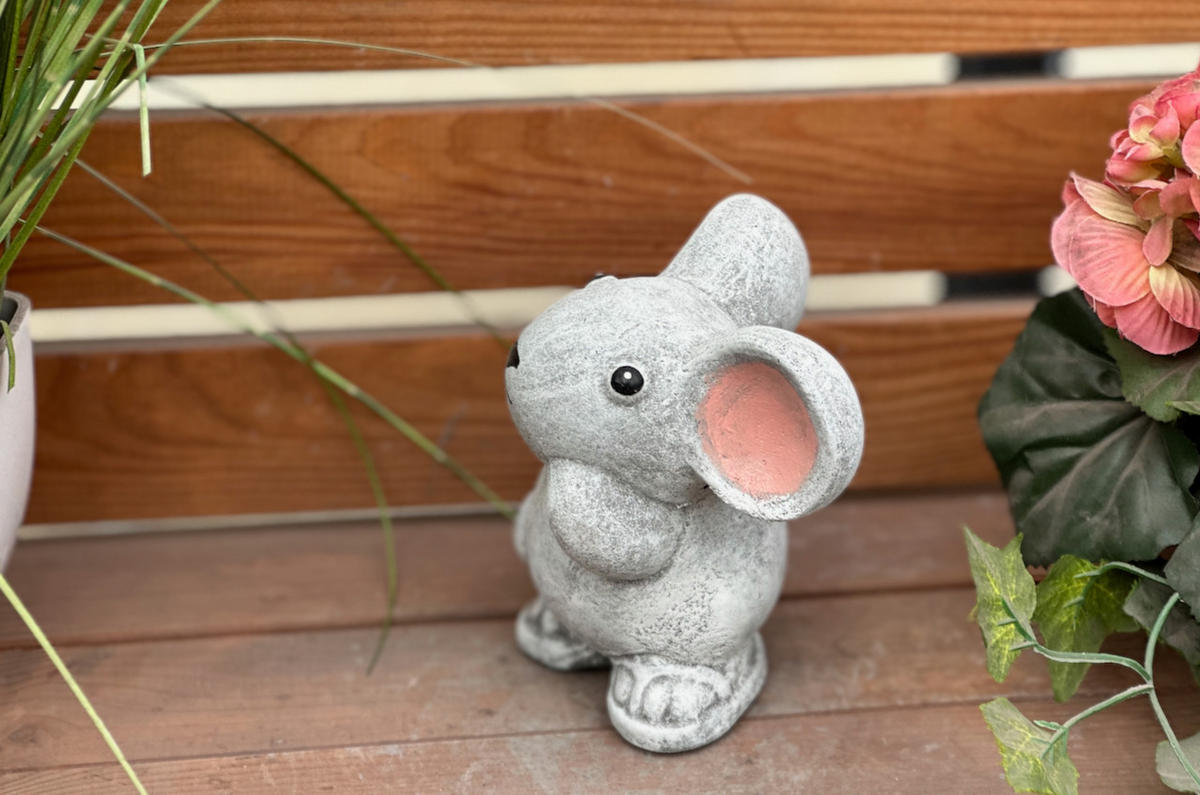 STEINFIGUR Maus Stella frostfest massiver Steinguss - Grau, Stein (12/15/10cm) - stoneandstyle