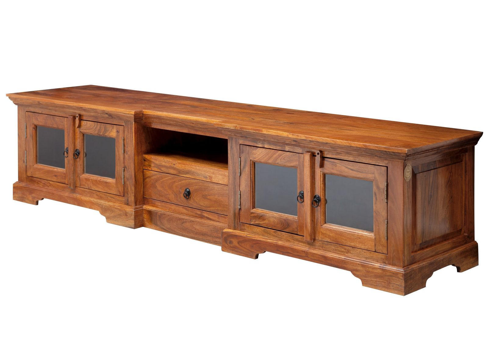 TV-BOARD Akazie 210x50x50 honig lackiert OXFORD #0339 - Braun, Holz (210/50/50cm) - Massivmoebel24
