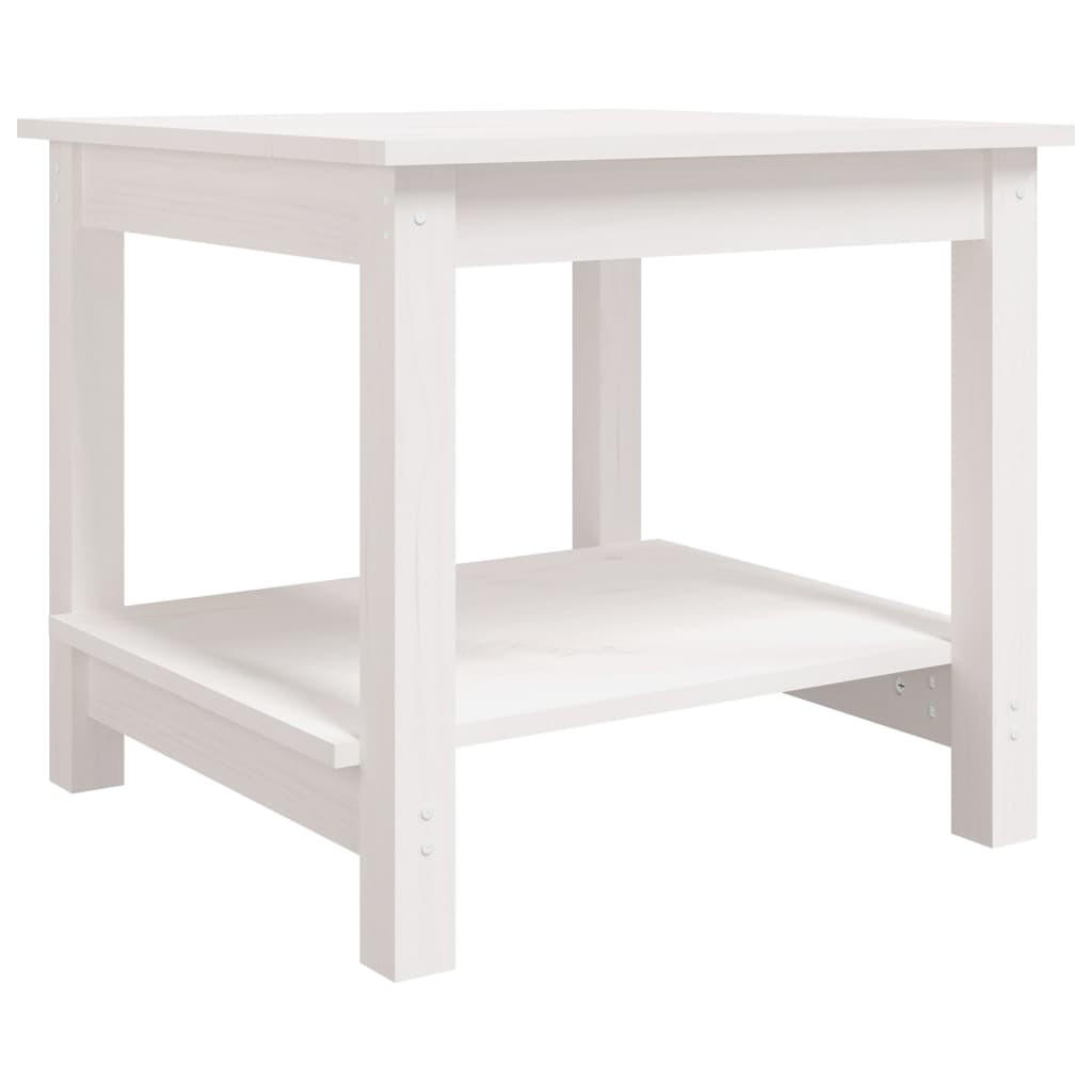 COUCHTISCH Weiß 50x50x45 cm Massivholz Kiefer - Weiß, Holz (50/50/45cm) - furnicato
