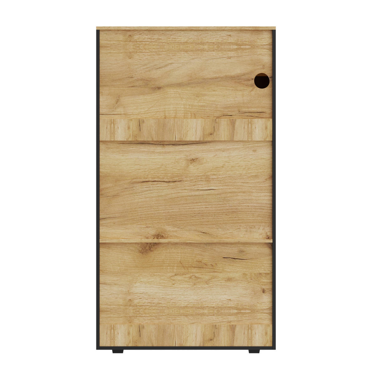 SCHUHSCHRANK 80/40/146 cm in Schwarz/Natur mit LED-Beleuchtung und Glastür - Schwarz, Holzwerkstoff (80/146/40cm) - Flora Grace