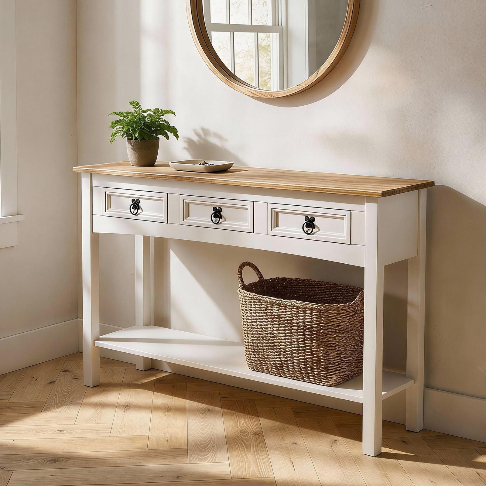 KONSOLENTISCH CAMPO - Weiß/Braun, Holz (32/122/73cm) - CARO-Möbel