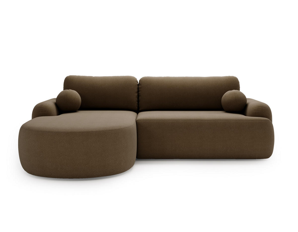 ECKSOFA DION BRAUN L - Links - Braun, Textil (261/177cm) - Luxkor24