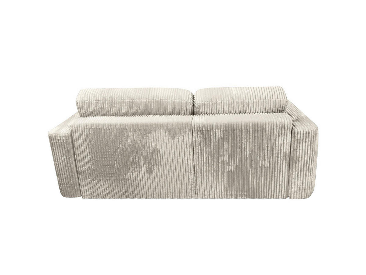 ECKSOFA Luna L links Ecru aus Cord - Ecru, Textil (271/195cm) - KS Home Concept
