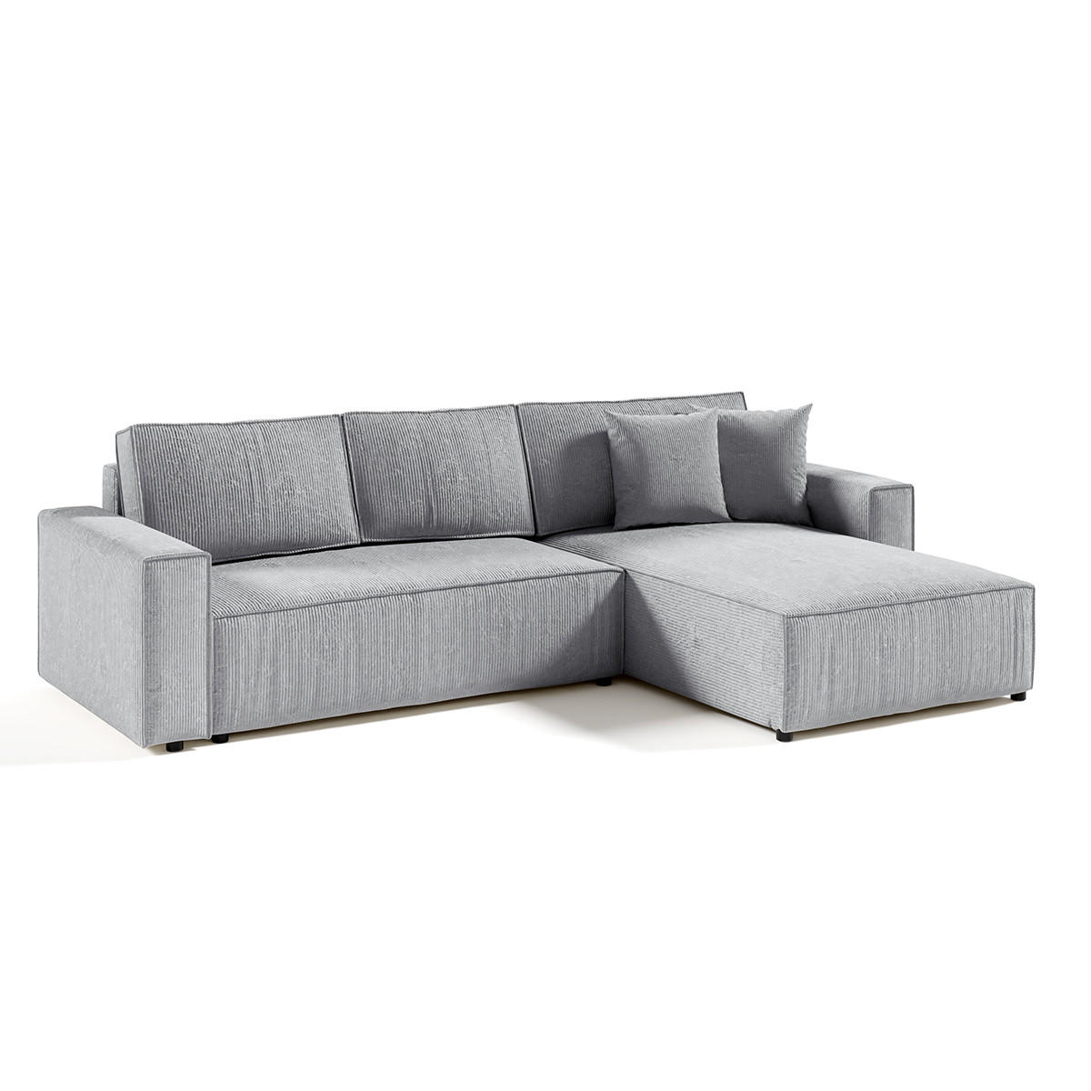 ECKSOFA Isaac 4 Sitzplätze Grau - Grau, Holzwerkstoff (294/185cm) - Petits-meubles
