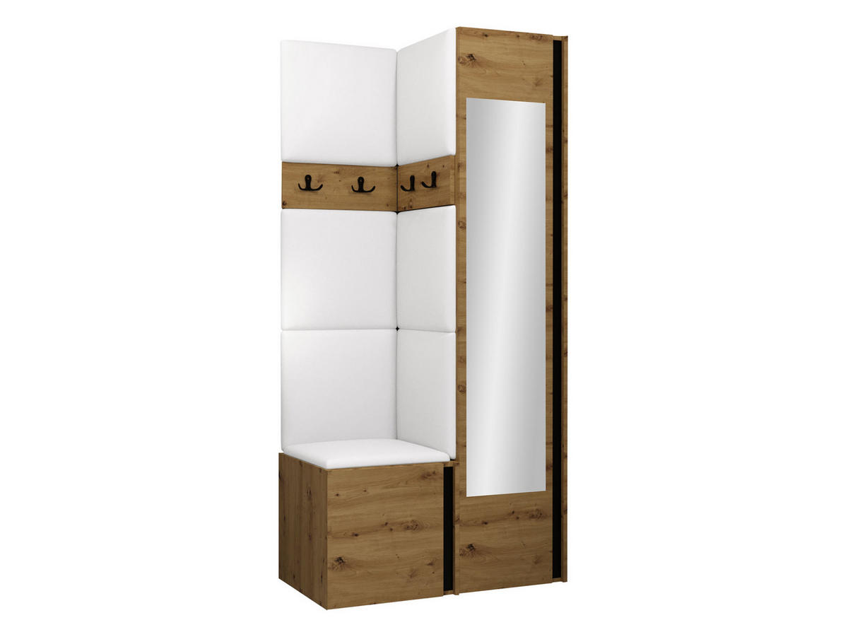 GARDEROBEN-SET Orion XXV - Eiche Artisan/Weiß, Holzwerkstoff/Kunststoff (82/186/46cm) - MIRJAN24