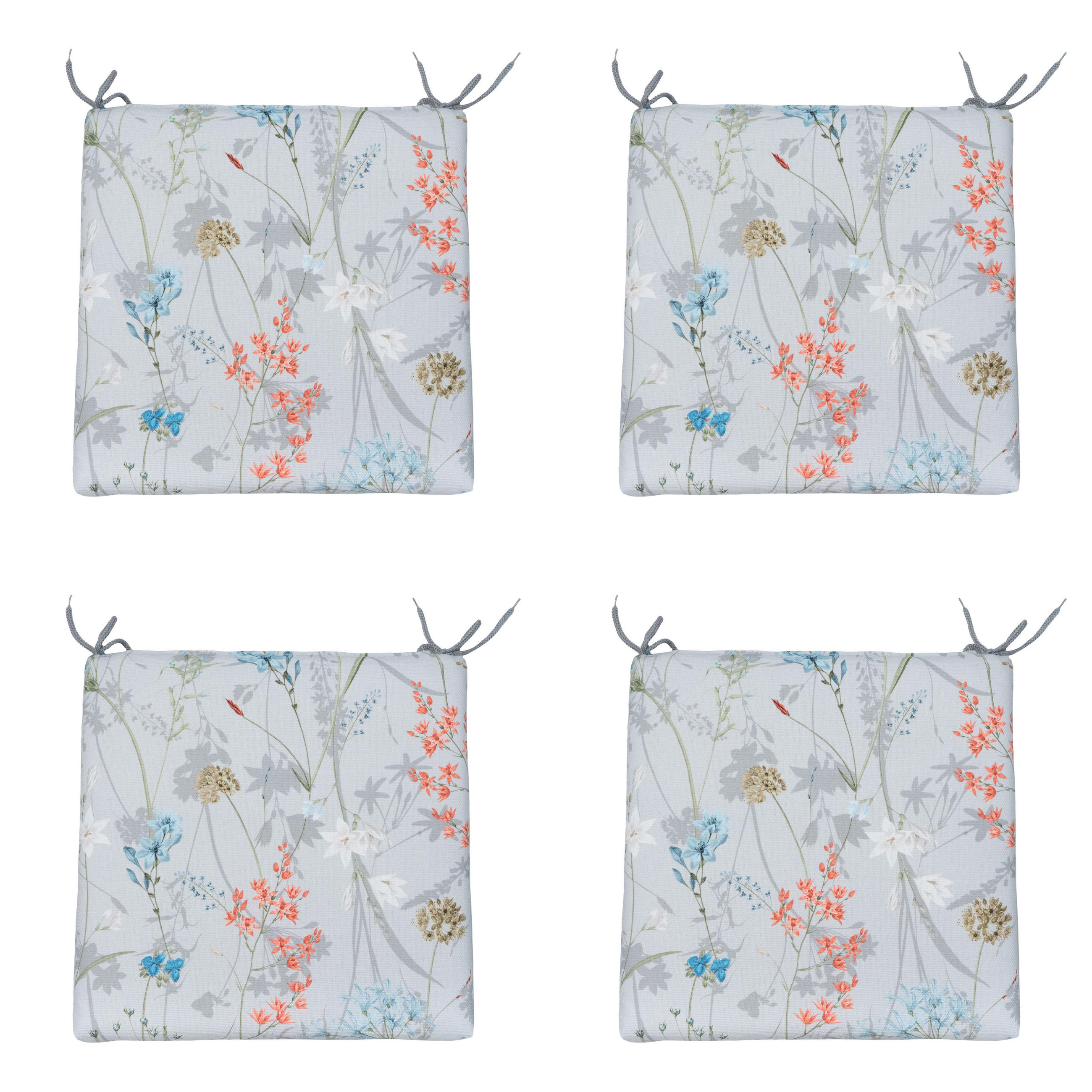 SITZKISSEN Eco-line - Blau - 40/40/4,5 cm - 4er-Set - Blau, Textil (40/4/40cm) - Madison