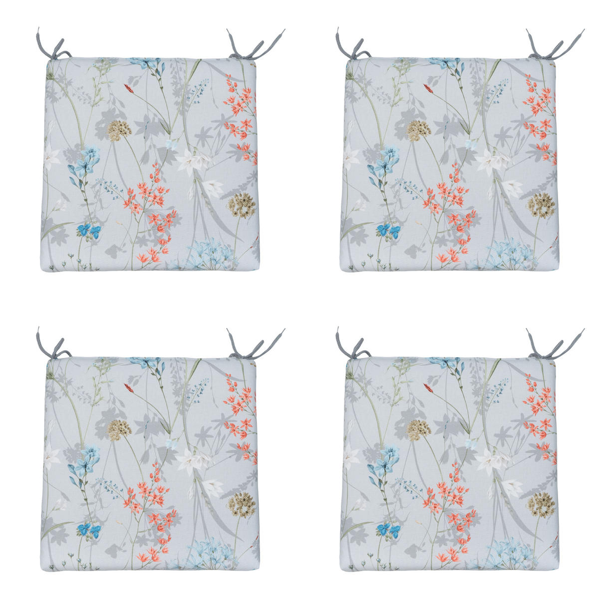 SITZKISSEN Eco-line - Blau - 40/40/4,5 cm - 4er-Set - Blau, Textil (40/4/40cm) - Madison