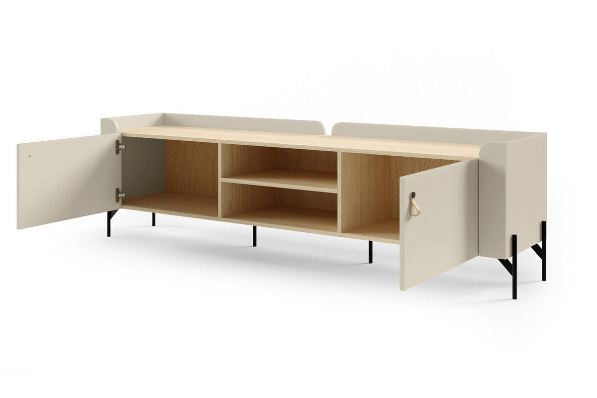 TV-LOWBOARD SOVI 08 195 / 55 / 42 cm in Macadamia / Eiche Mavelie - Eichefarben/Beige, Holzwerkstoff (195/55/42cm) - Deine Möbel 24