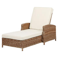 SONNENLIEGE, Gotland, Natur, Rattan, 87 x 206 x 94 cm - Naturfarben, Naturmaterialien (87/94/206cm) - ebuy24