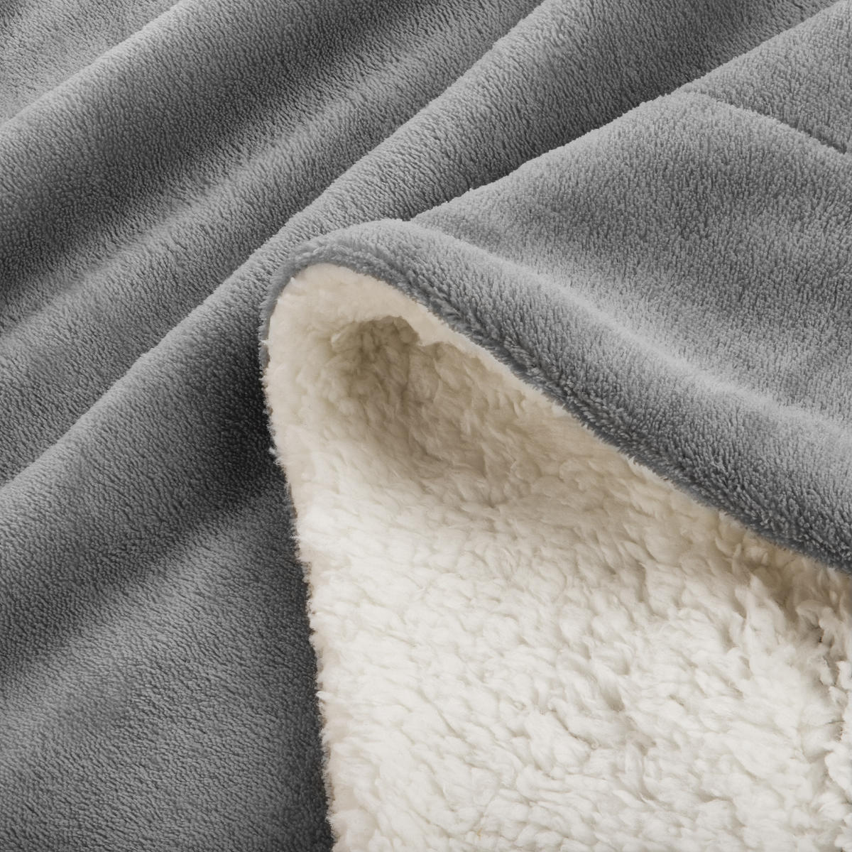 DECKE Alina 150/200 cm Hellgrau/Weiß - Hellgrau, Textil (150/200cm) - Beautissu 