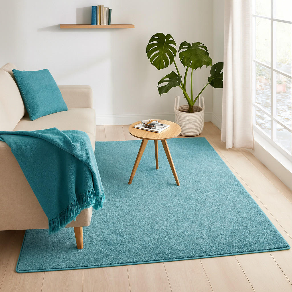 HOCHFLOR VELOURS TEPPICH MONA - Petrol, Textil (100/300cm) - Snapstyle