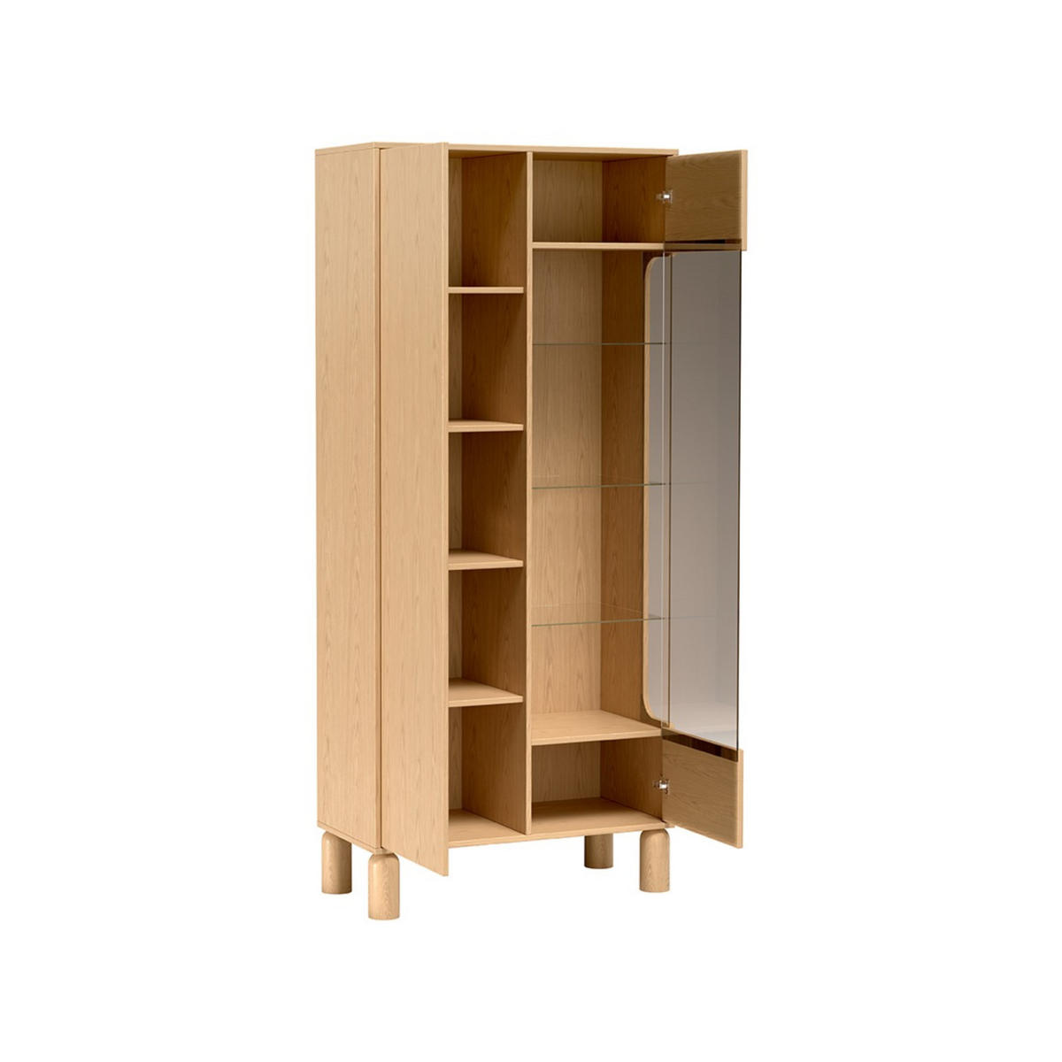 VITRINE Sanden SN-4 89 x 197 x 40,6 cm Eiche Bookmatch - Eichefarben, Holz/Holzwerkstoff (89/197/40.6cm) - Koseto