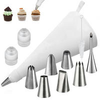 SPRITZBEUTEL Set 11-teilig Baumwolle Edelstahl 39cm - Weiß, Textil (23.7/5/39.2cm)