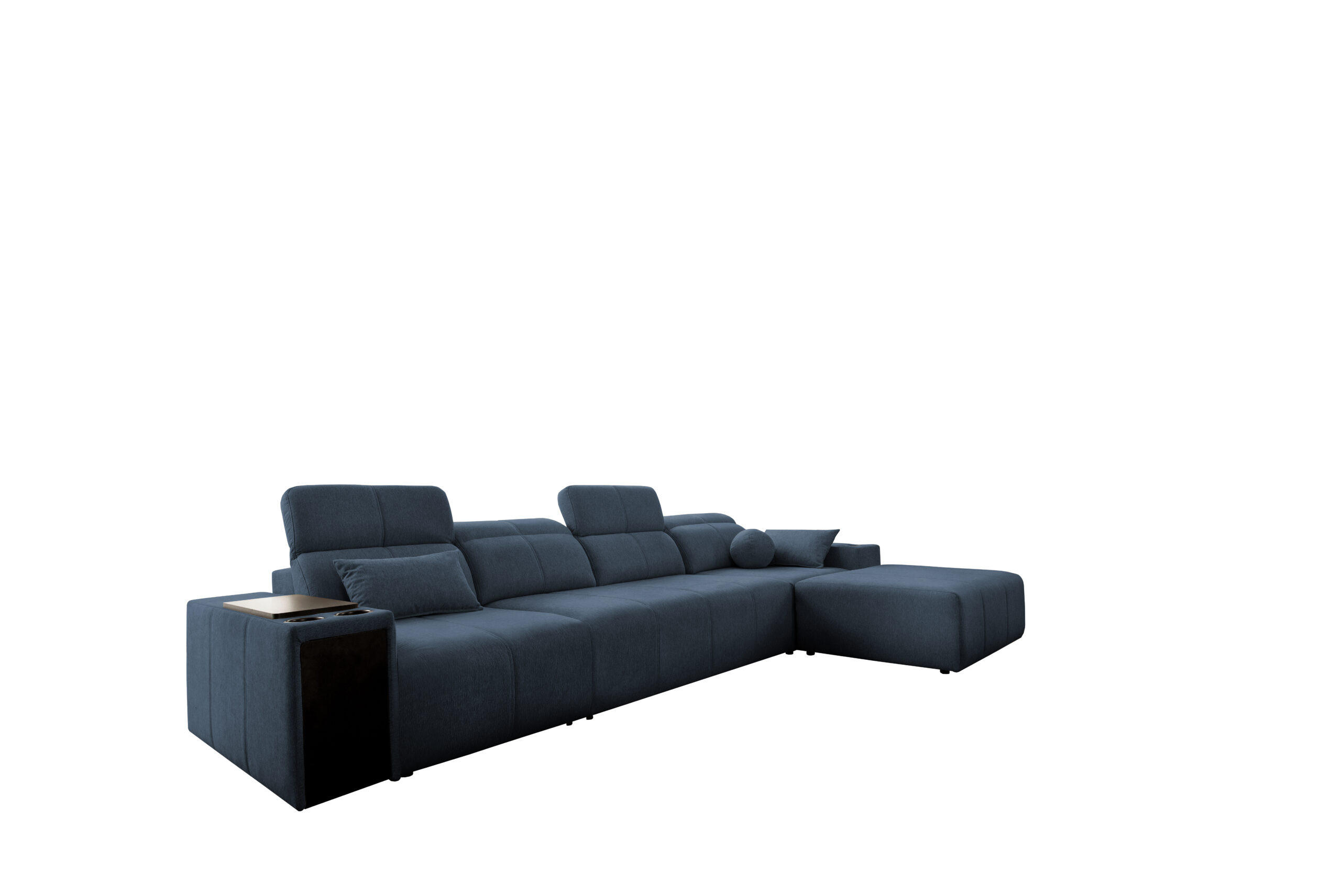 ECKSOFA mit Schlaffunktion und Mindy XII Stoff Verita Blau Rechts - Blau, Holz (348/202cm) - Kaiser Möbel