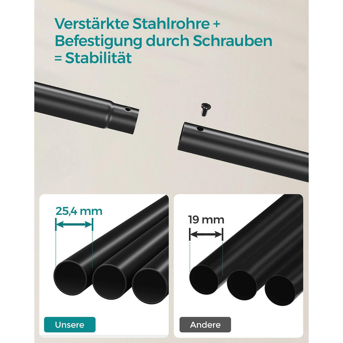 KLEIDERSTÄNDER PRAIA - Schwarz, Metall (103.5/155/52.5cm) - Hansiro