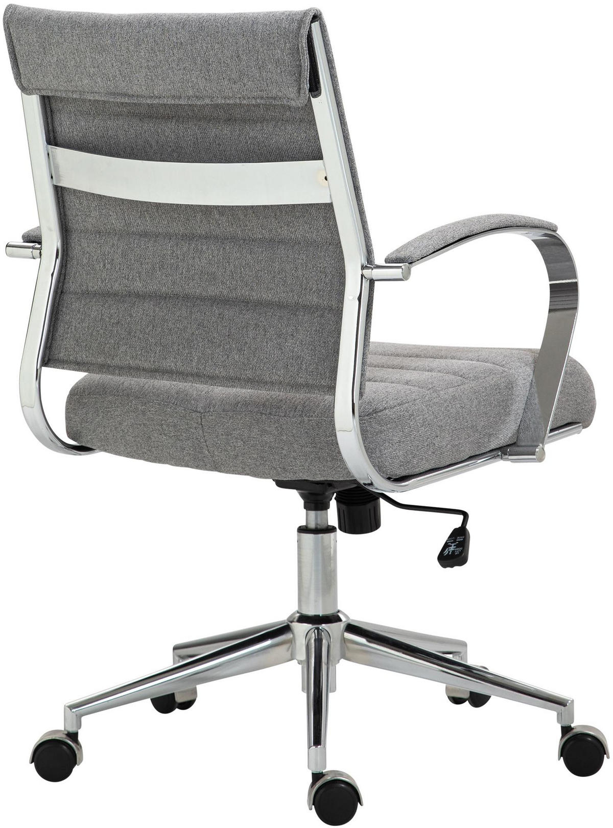 DREHSTUHL Stoff Grau - Chromfarben/Grau, Leder/Textil (57/90/62cm) - CLP