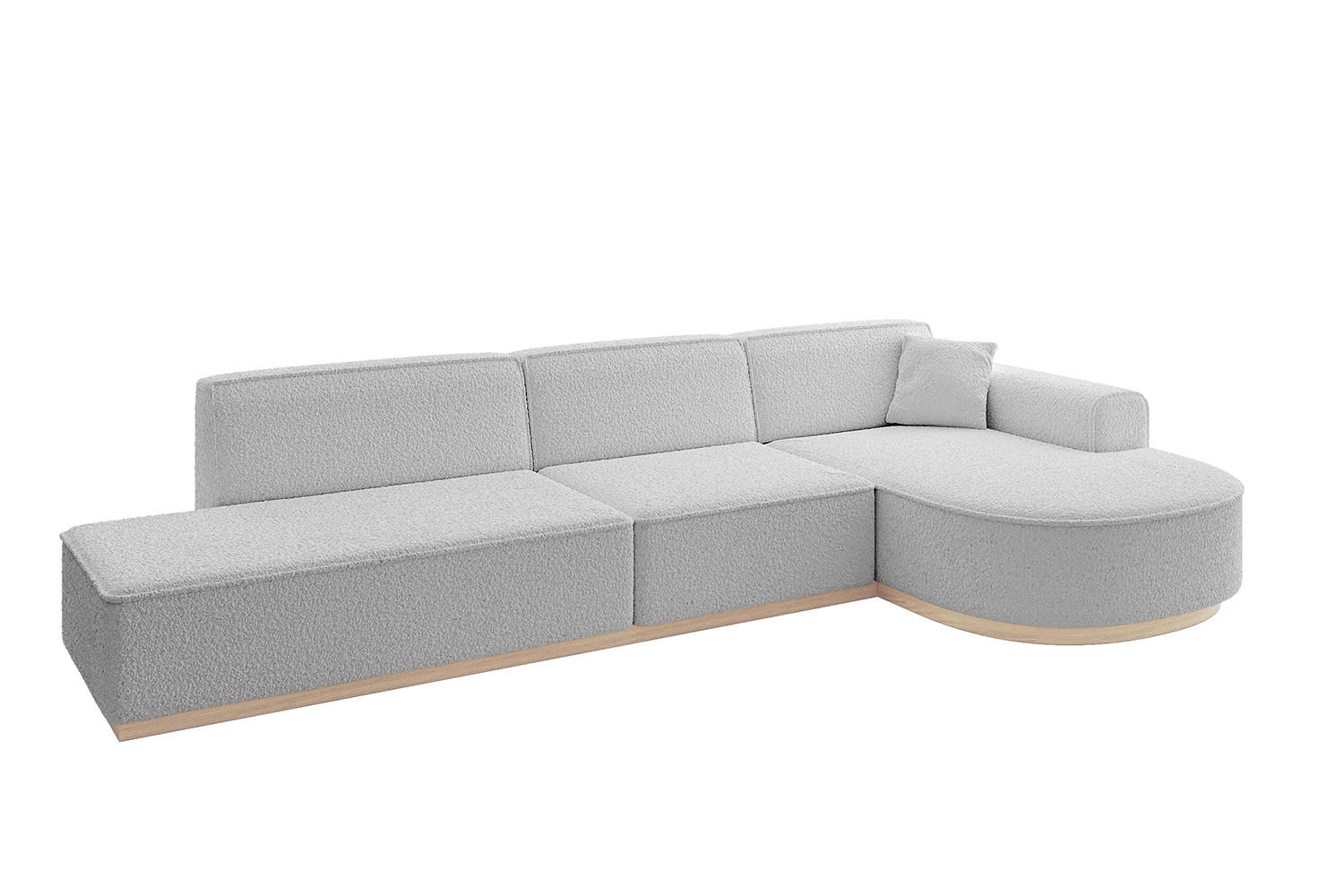 ECKSOFA Ottomane Rechts ARRIO-L2 - 328x171x83 cm Hellgrau - Hellgrau, Holzwerkstoff/Textil (328/171cm) - ALTDECOR