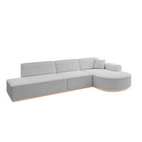 ECKSOFA Ottomane Rechts ARRIO-L2 - 328x171x83 cm Hellgrau - Hellgrau, Holzwerkstoff/Textil (328/171cm) - ALTDECOR