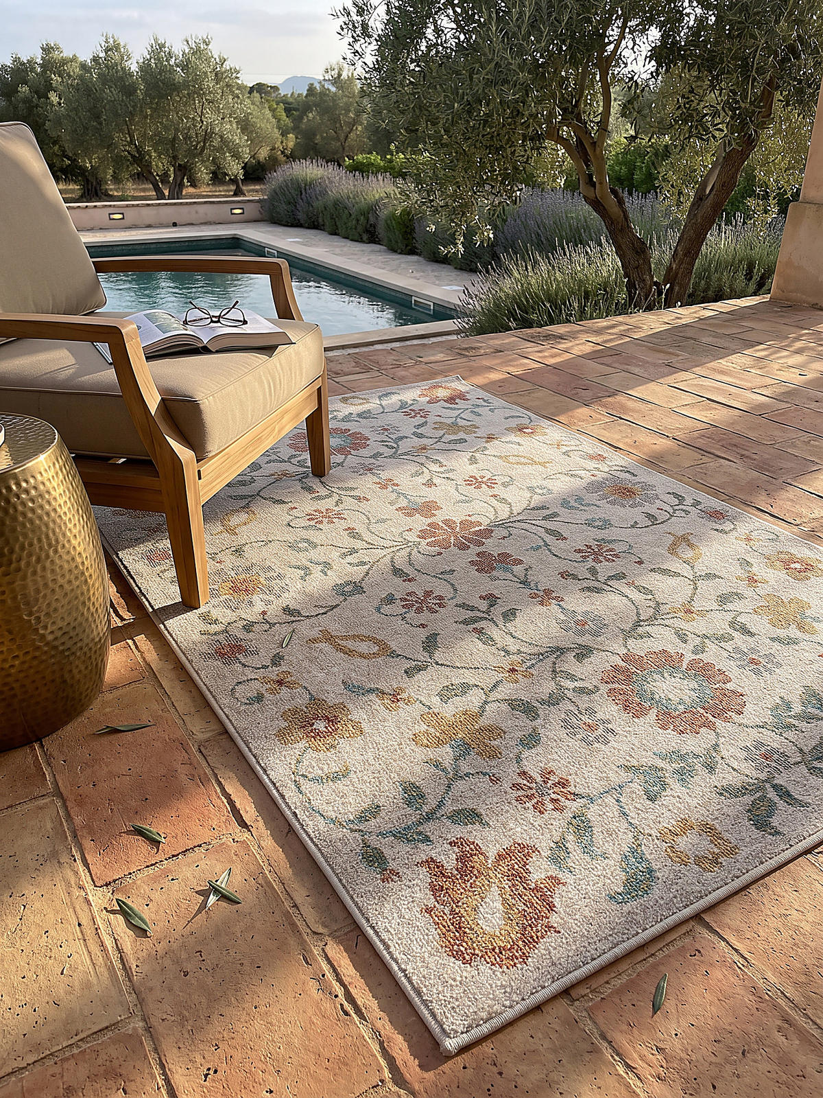 TEPPICH Outdoor Vintage LIMMAT Polypropylen Creme 120 x 170 cm - Beige, Textil (120/170cm) - KADIMA DESIGN