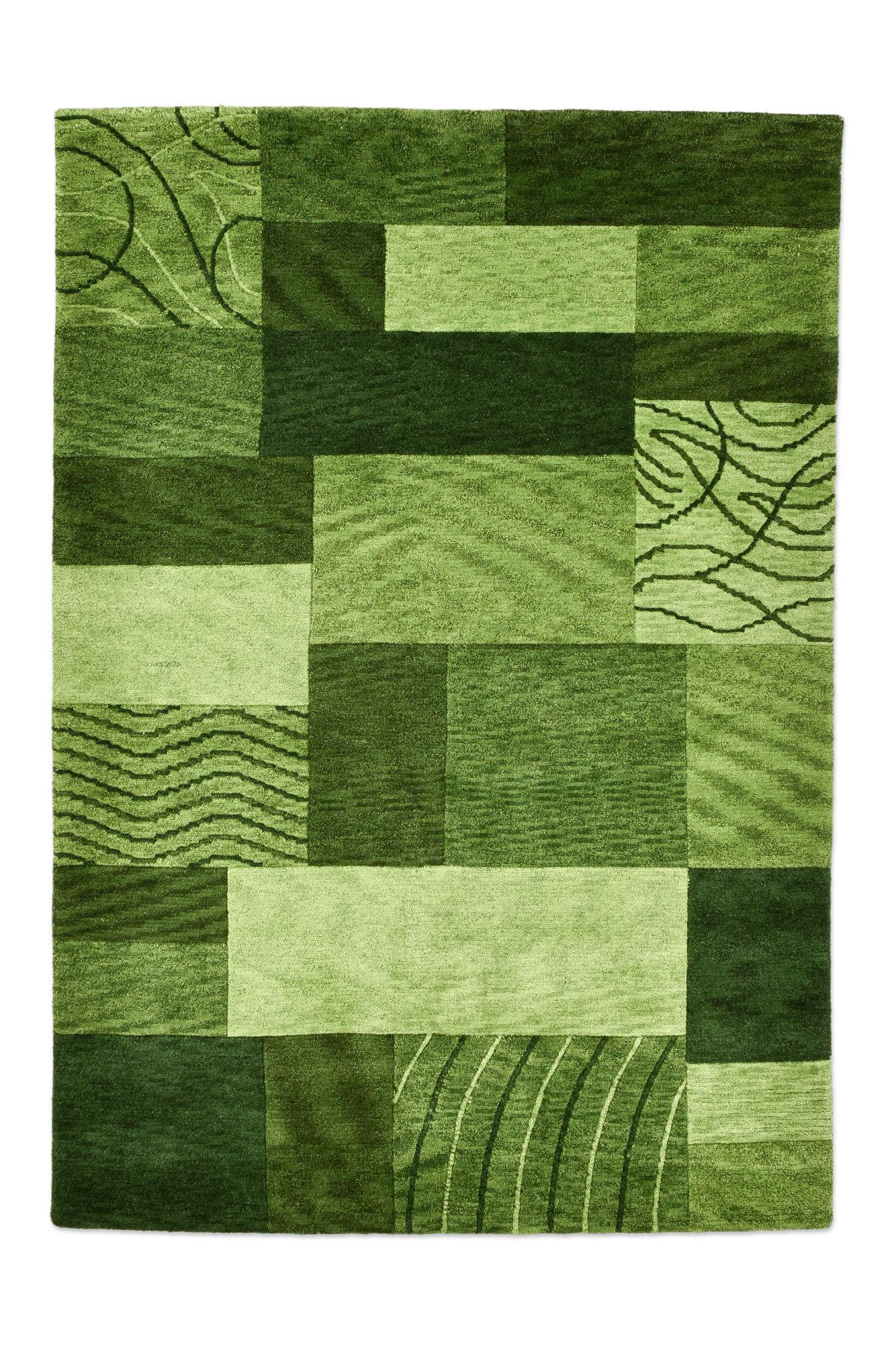 Theko Handknüpfteppich Grün 120x180 cm