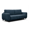 SOFA DRAKE 3-Sitzer mit Schlaffunktion, dunkelblau - Braun/Dunkelblau, Holz/Textil (232/90/107cm) - Courtois Laville