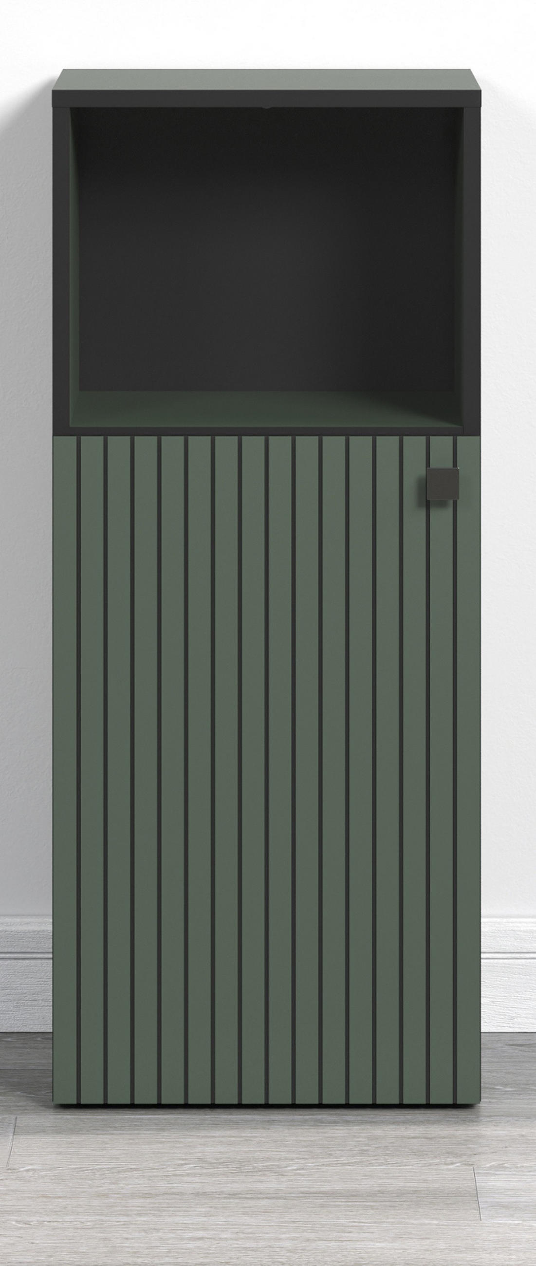 BADKOMMODE grün 40 x 95 cm, Badschrank in modernem Design - Schwarz/Grün, Holzwerkstoff/Metall (40/95/31cm) - Top.Furn