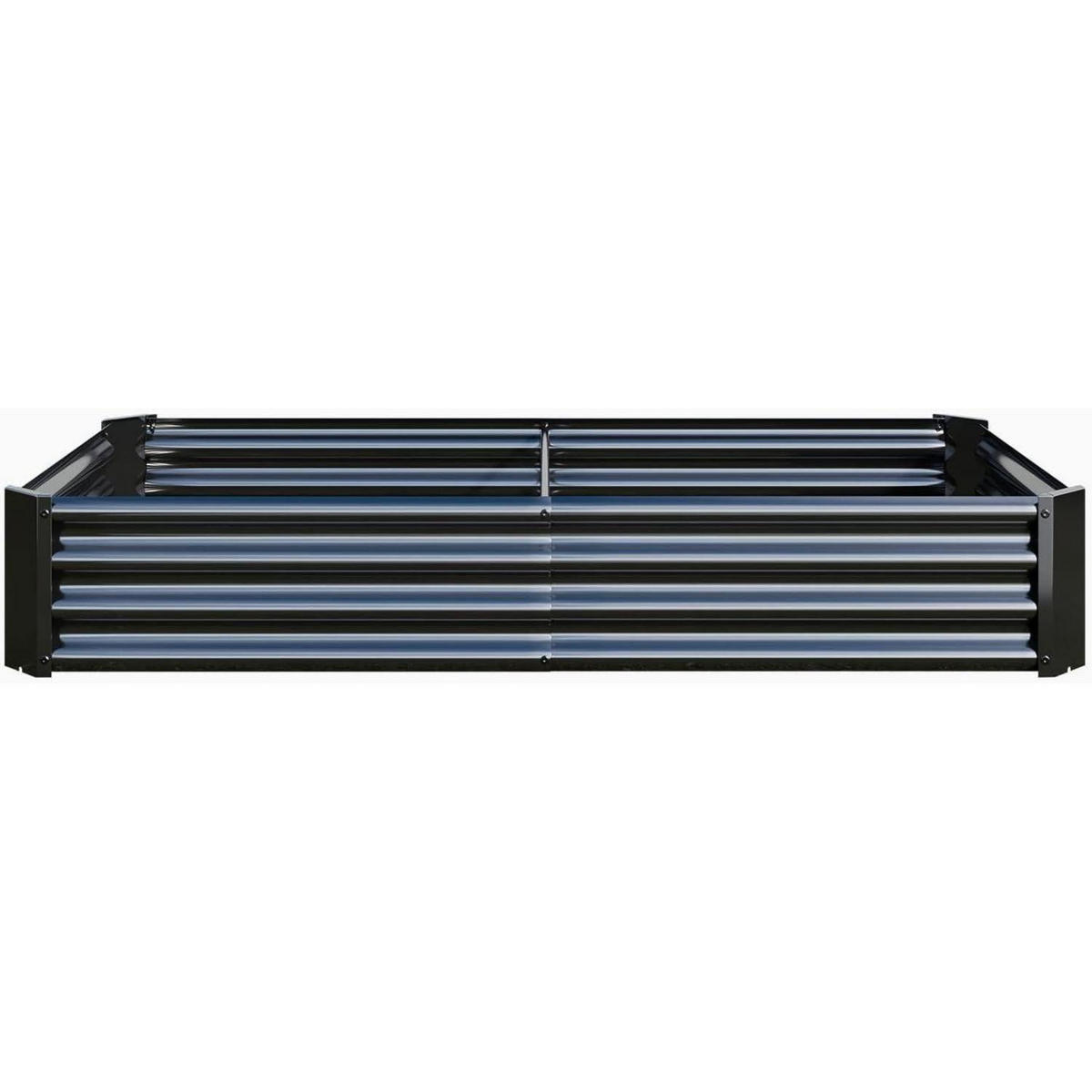 HOCHBEET-SET Metall Schwarz 180 x 90 x 30 cm - Schwarz, Metall (90/30/180cm)