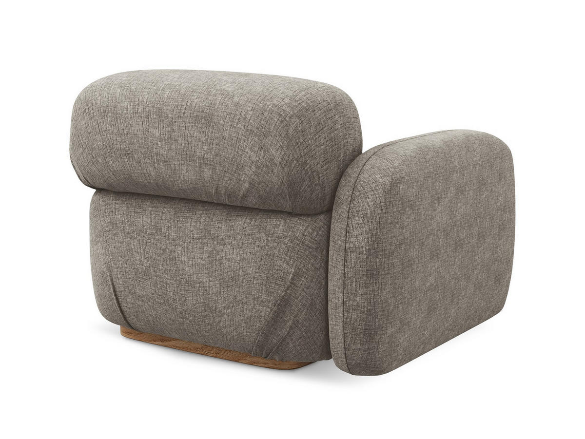 SOFAELEMENT Links Chenille Stoff Grau - Taupe/Braun, Holz/Textil (95/73/95cm) - Makamii