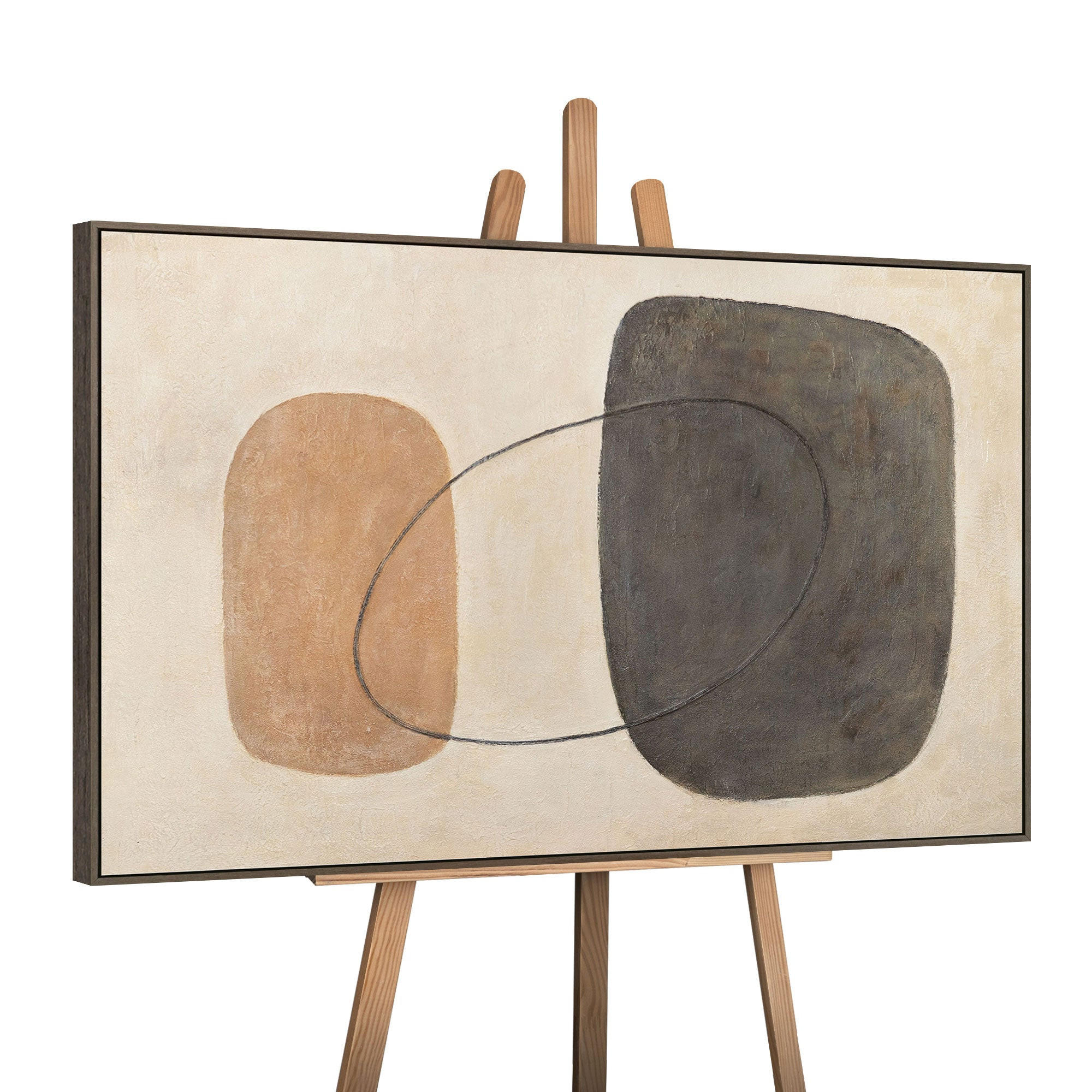 GEMÄLDE Ausgewogenheit der Kontraste Schattenfugenrahmen Grau 120x80 cm - Grau, Holz (120/80cm) - YS-art gallery