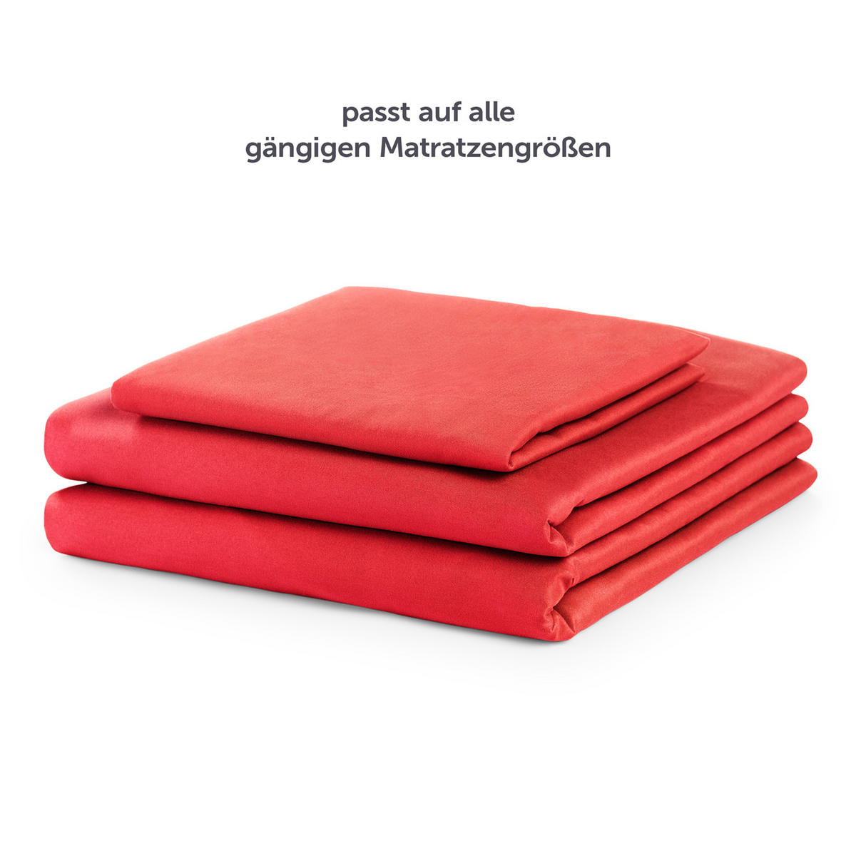 BETTLAKEN 3er Set - Spannbettlaken 90x190x30cm 1X Kissenbezug 50x80cm - Rot - Rot, Textil (90/190cm)