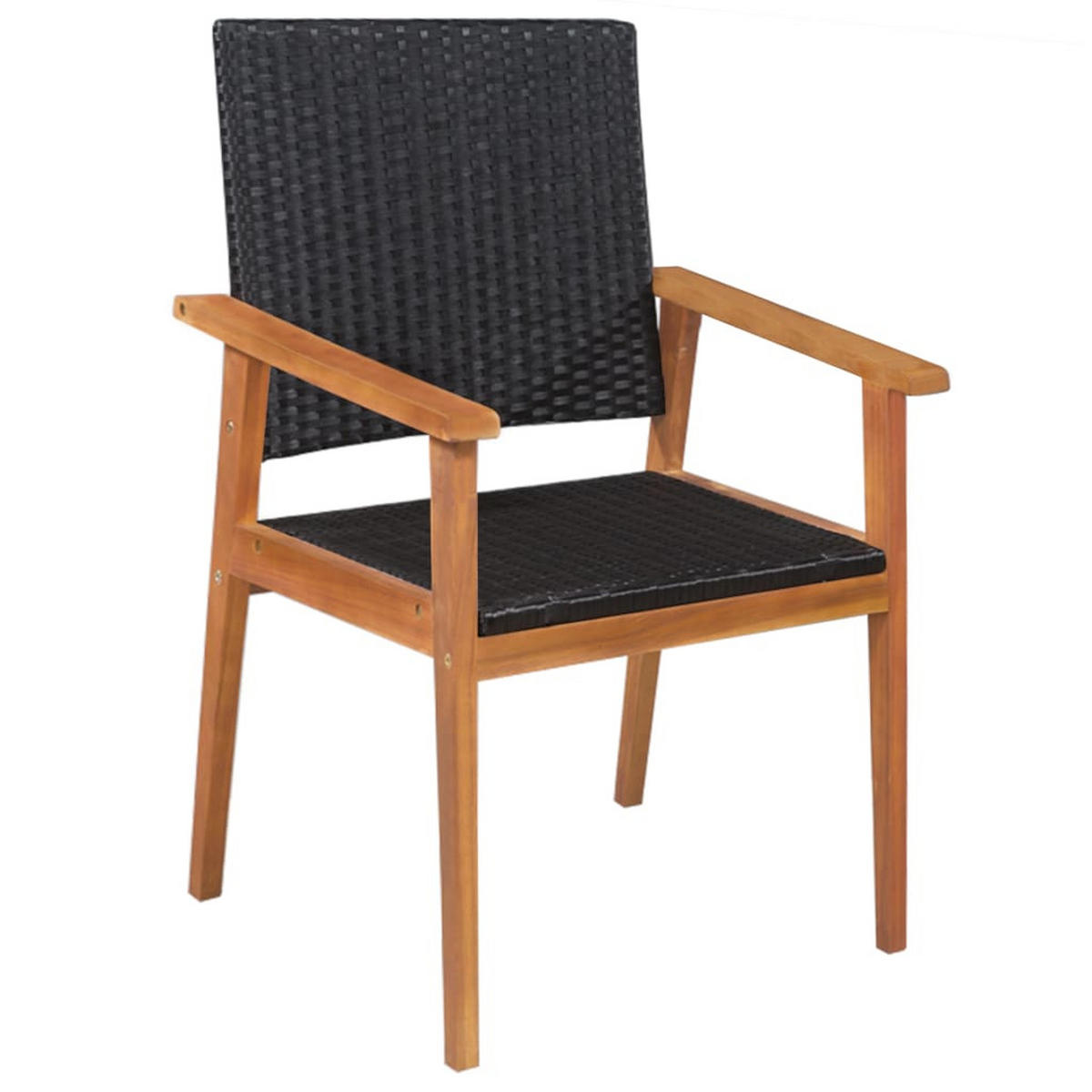 GARTEN-ESSGRUPPE 5-teilig Poly Rattan Schwarz Und Braun - Schwarz, Kunststoff - vidaXL