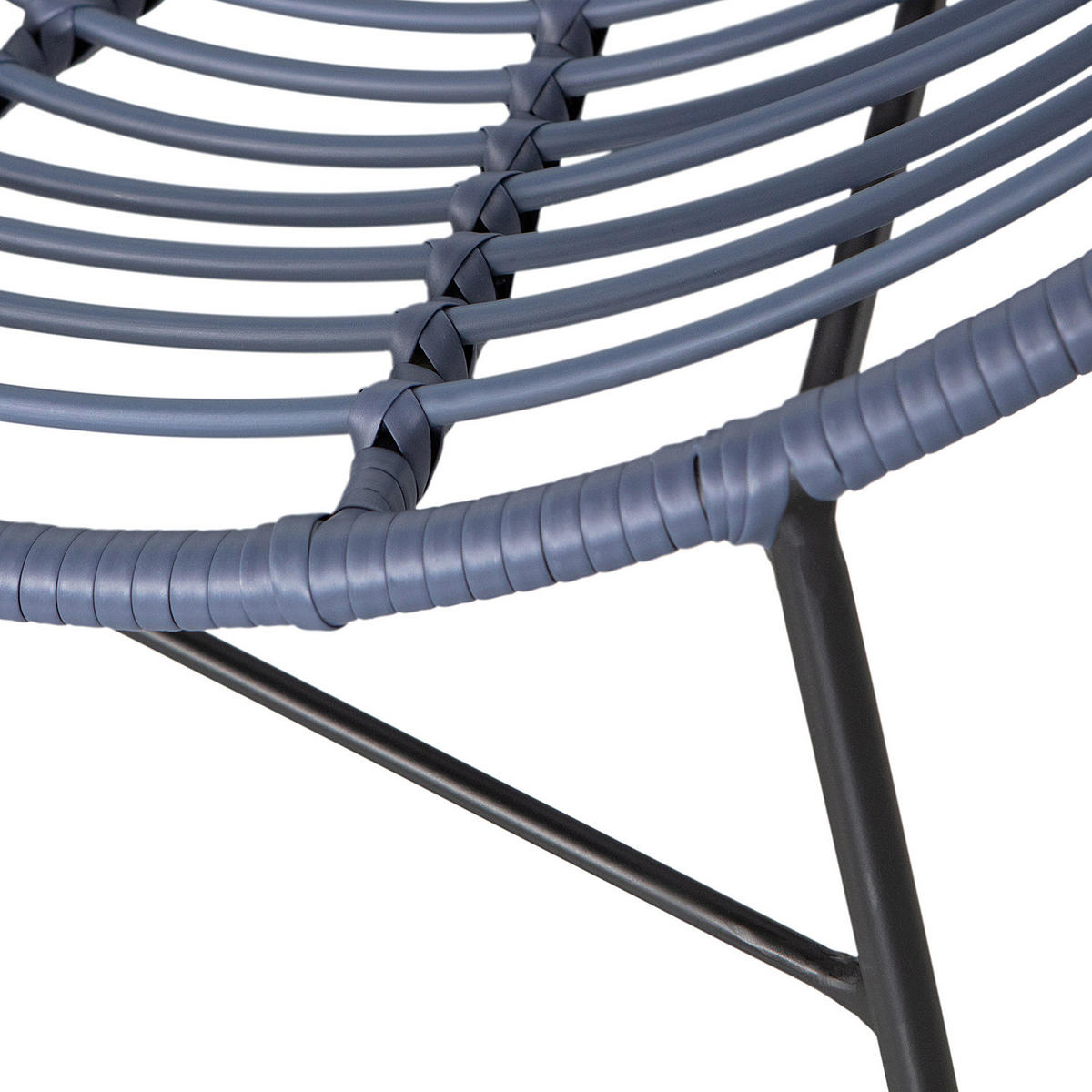 GARTENSESSEL - 2er-Set - Metall / Polyethylen - Blaugrau, Kunststoff/Metall (72/88/81cm) - home24