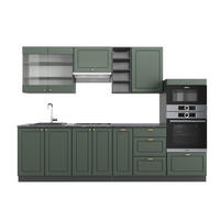 KÜCHENZEILE Fame-Line Grün-Gold Landhaus/Anthrazit 280 cm AP Anthrazit - Anthrazit/Grün, Holzwerkstoff (280/81.6/60cm) - Vicco
