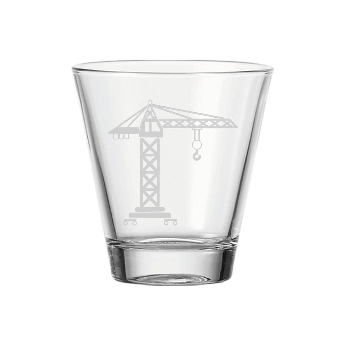 KINDERBECHER Baustellenfahrzeuge transparent 215 ml 3er Set - Transparent, Glas (0.215L) - LUXENTU