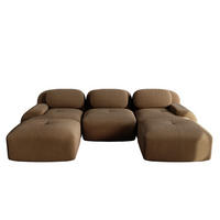 ECKSOFA 298/178/70 cm Braun aus Cordstoff modular, rahmenlos und montagefrei - Braun, Textil (178/298cm) - OKWISH