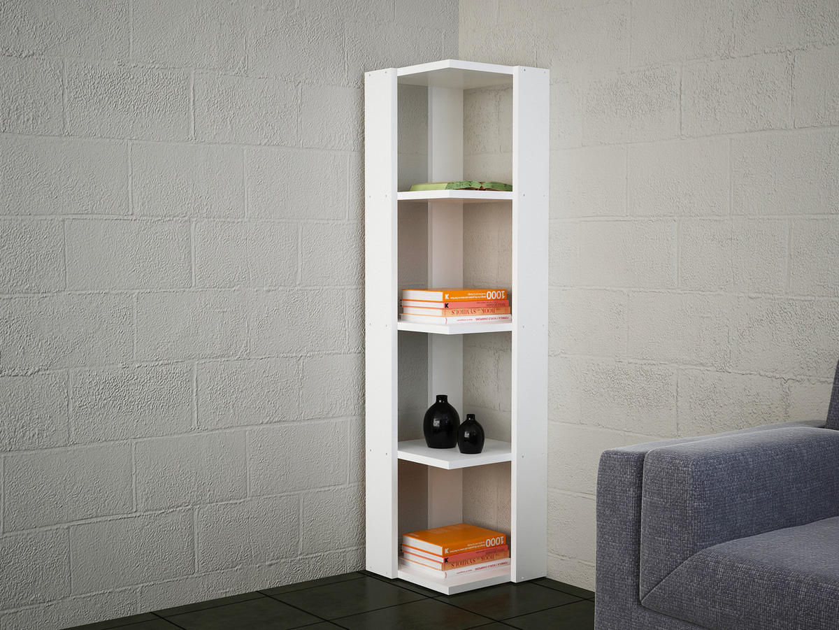 ECKREGAL Bücherregal Venita Weiß - Weiß, Holzwerkstoff (31.3/120/31.3cm) - moebel17