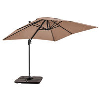 SONNENSCHIRM 2x3m mit 4 Gewichtsplatten, Taupe - Taupe, Metall (300/200cm) - Oviala