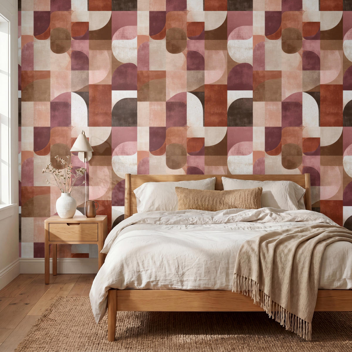 TAPETE - Geometrie - Modern - Retro - 300x240 cm - Multicolor, Papier (300/240cm) - OnlyWow
