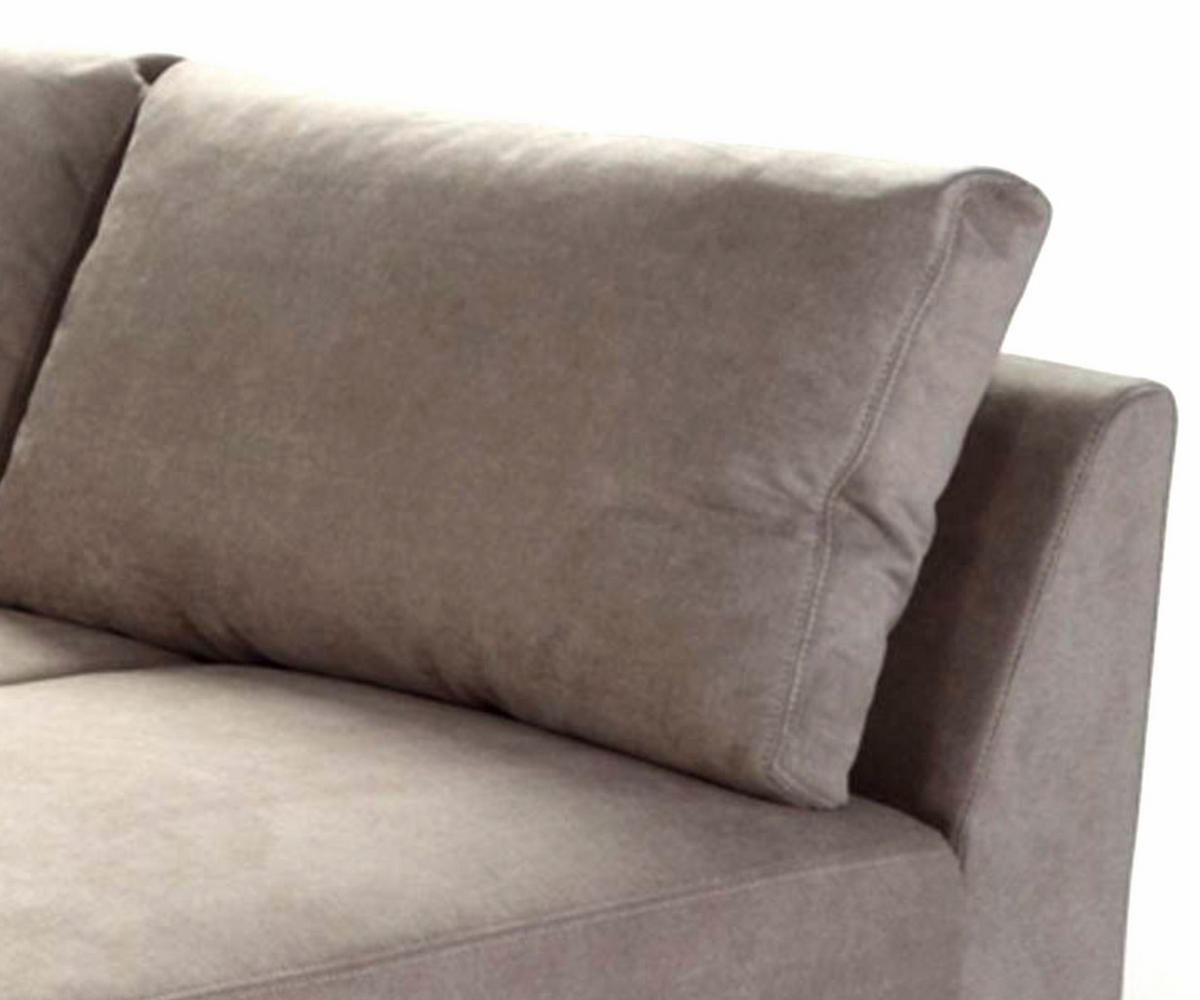 ECKSOFA-DAUERSCHLÄFER Boxspring Federkern Topper Bettkasten, seitenverkehrt montierbar B260/T181/H88 cm, Mikrofaser in Hell-Braun / 15108 - Hellbraun/Chromfarben, Textil/Metall (260/181cm) - luma-home