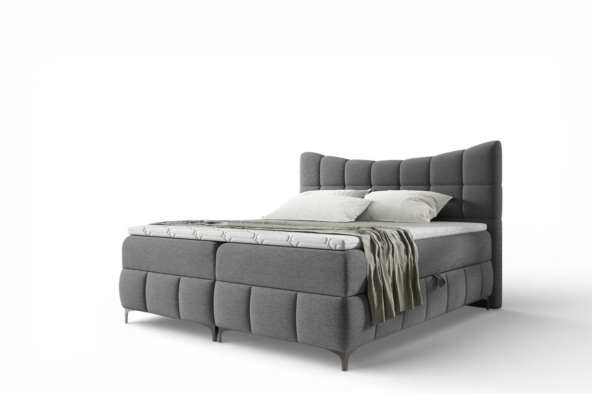 BOXBETT Charles In Freya - Anthrazit, Holzwerkstoff/Textil (140/200cm) - Fun Möbel