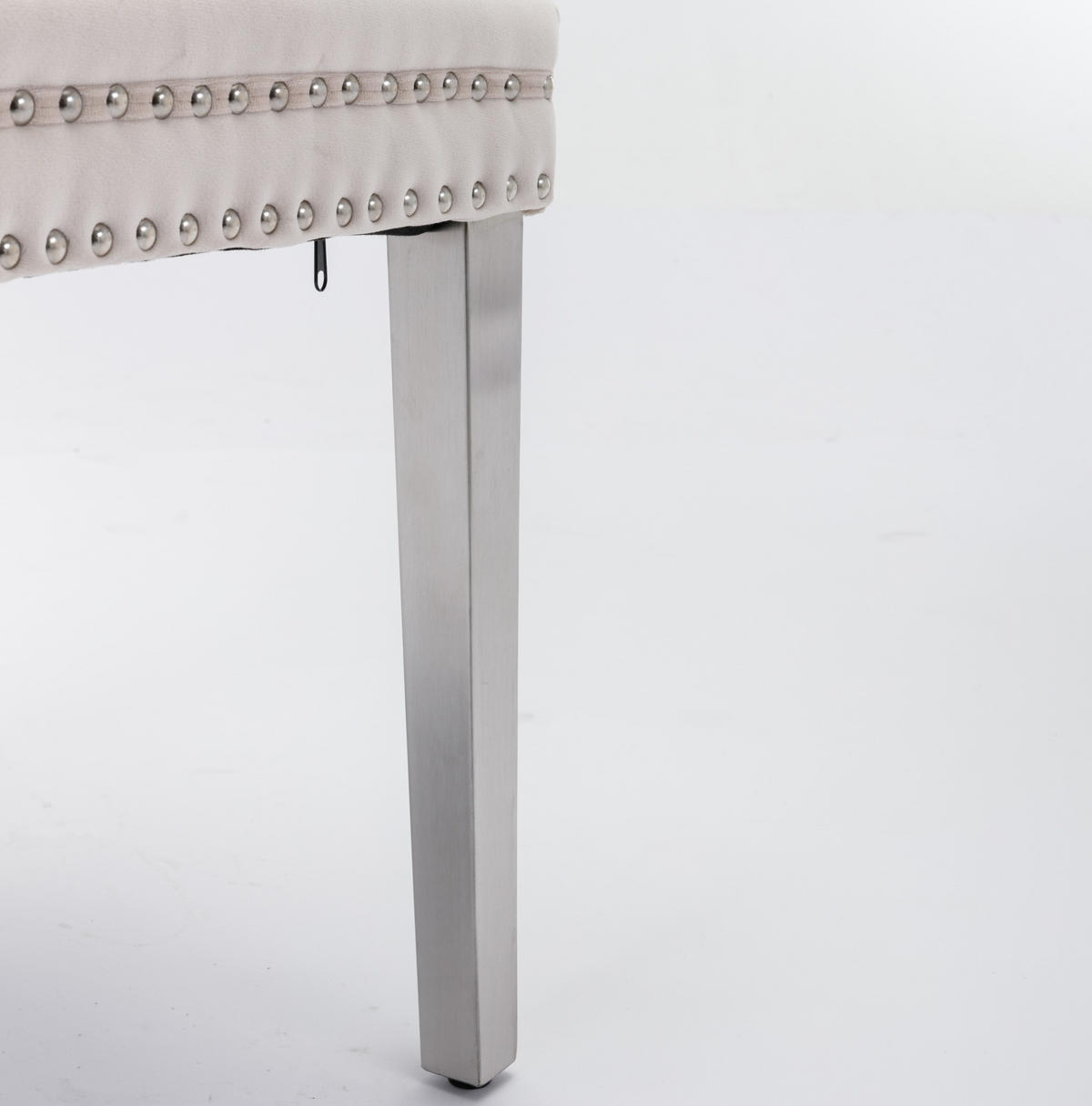 ESSZIMMERSTUHL 2er-Set hohe Rückenlehne Samt Beige - Beige, Metall (50/95/65cm) - Meubliv