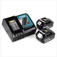 MAKITA Power Source Kit Li 18V mit 2x BL1860B Akku 6,0Ah + DC18RC Ladegerät ( 199480-6 ) - Multicolor, Kunststoff (19/75/7cm) - Makita