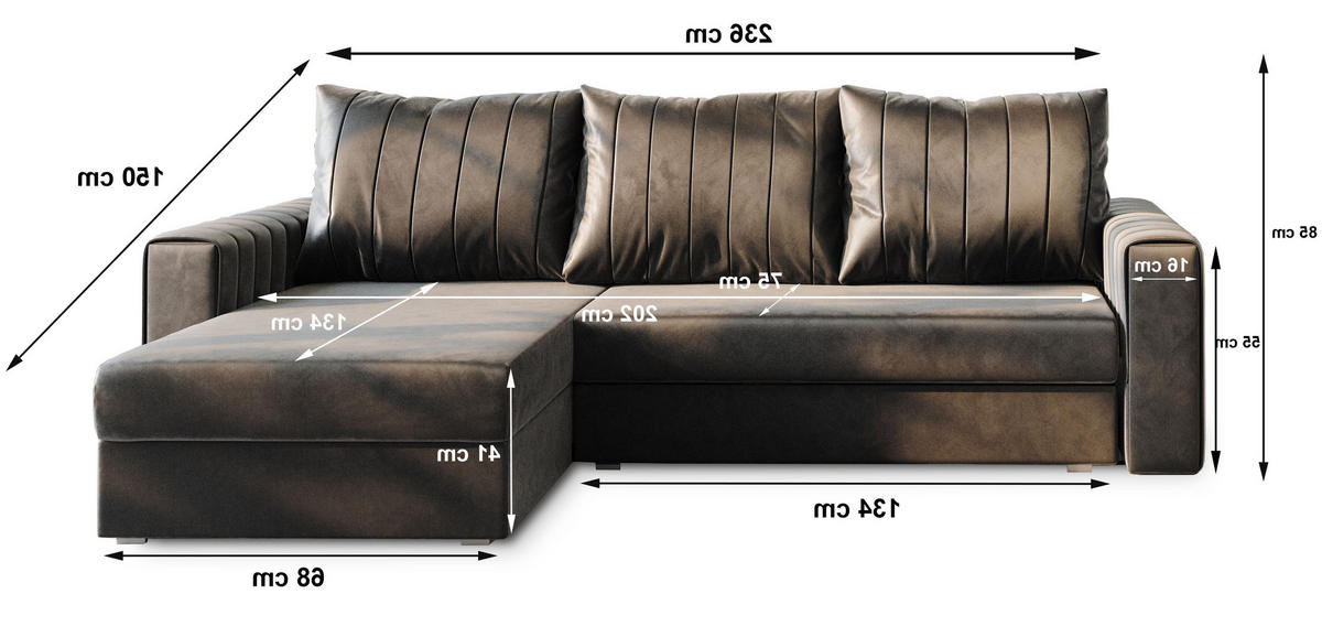 ROHOVÁ SEDAČKA CARL tmavě zelená - šedá/tmavě zelená, dřevo/textil (236/150cm) - MASSENO