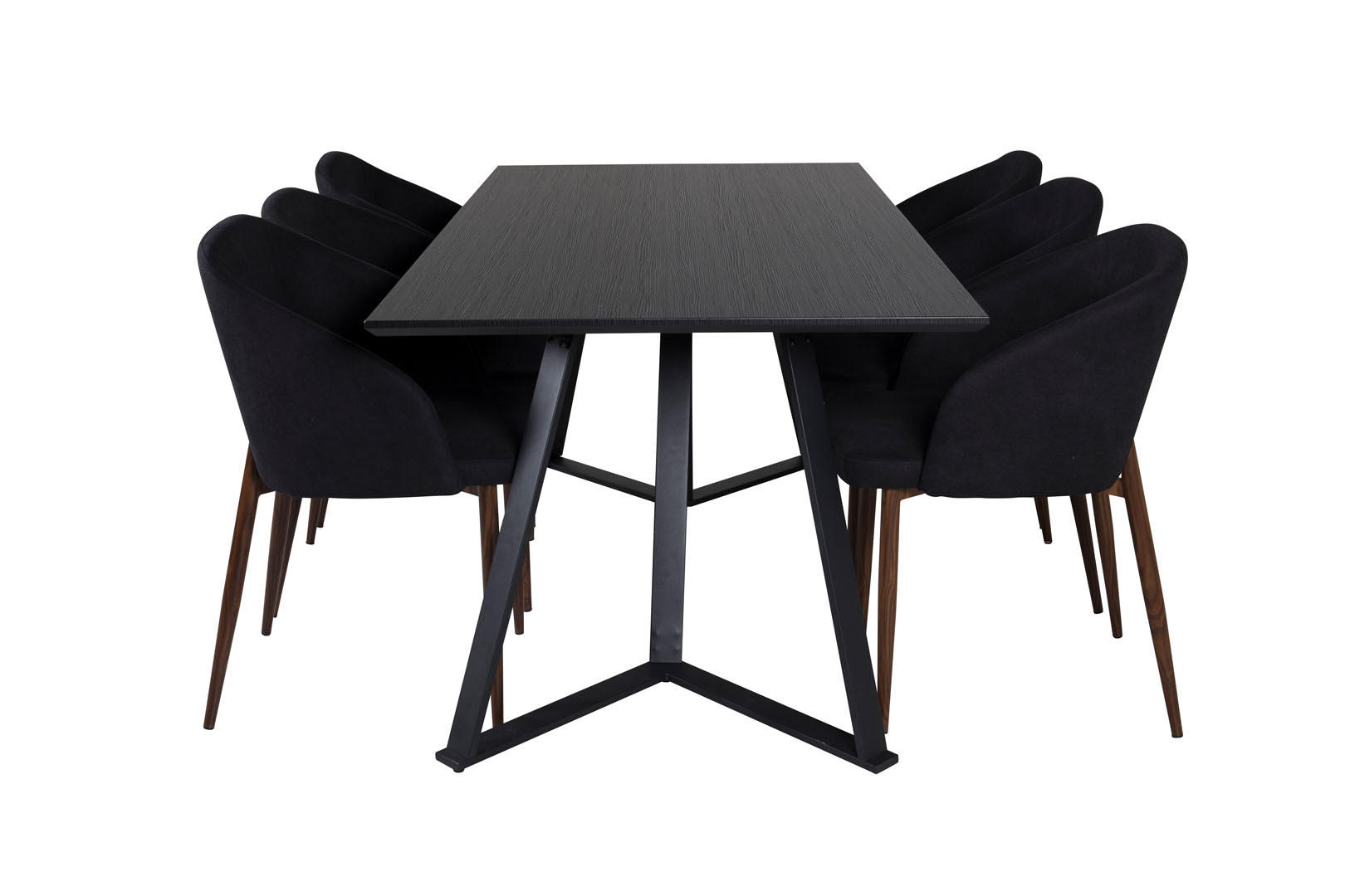 TISCHGRUPPE Schwarz - Schwarz, Holzwerkstoff (90/75/180cm) - ebuy24