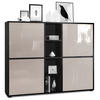 HIGHBOARD Cuba Türen in Sandgrau Hochglanz - Sandfarben, Holzwerkstoff (130.5/105.5/35.5cm) - Vladon
